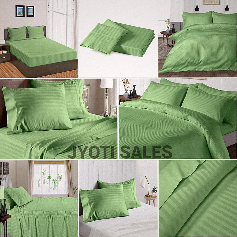 100% Cotton 1200 Thread Count Moss Stripes Select Sheets OR Duvet Covers