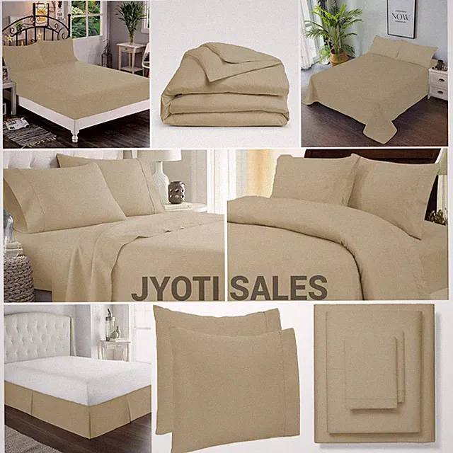 100% Egyptian Cotton 1200 Thread Count Taupe Solid Select Sheets OR Duvet Covers