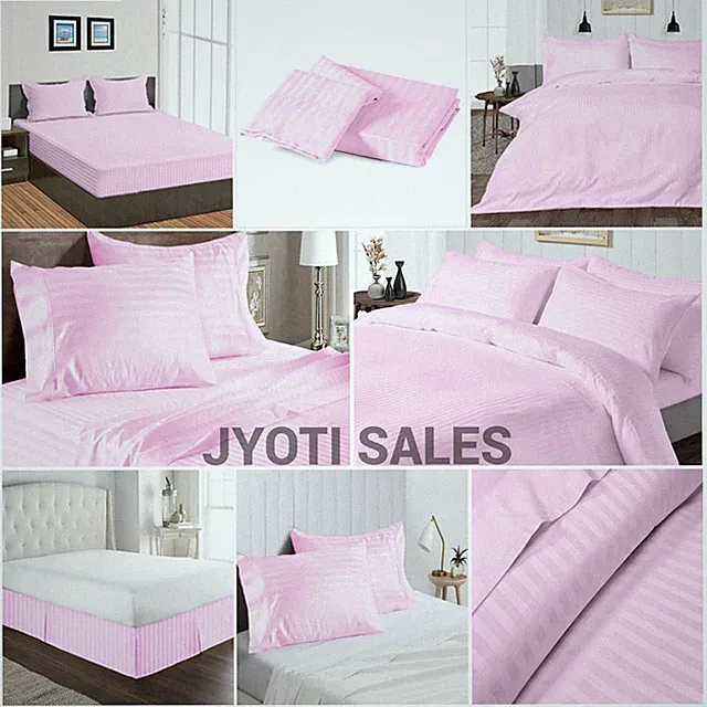 100% Cotton 1200 Thread Count Pink Stripes Select Sheets OR Duvet Covers
