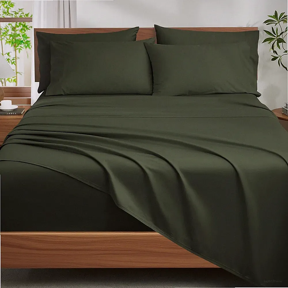 100% Egyptian Cotton Sheets Queen Size Set - 1200 Thread Count 6 PC 18" Deep...