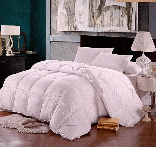 1200TC TWIN / TWIN XL DOWN ALTERNATIVE Comforter White SOLID Egyptian Cotton