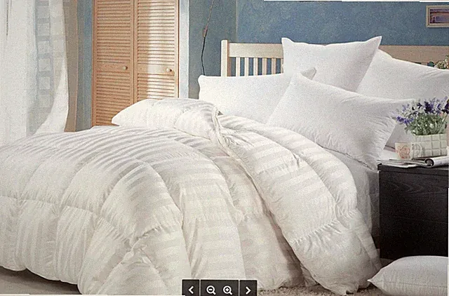 LUXURIOUS BAFFLE BOX Siberian GOOSE DOWN STRIPE Comforter 1200TC TWIN QUEEN KING